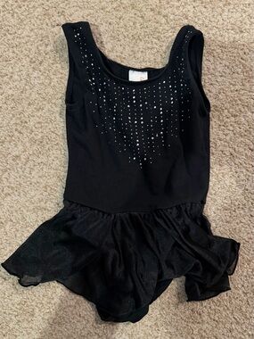Cat & Jack Black Girls' Dance Leotard with Rhinestone Accents